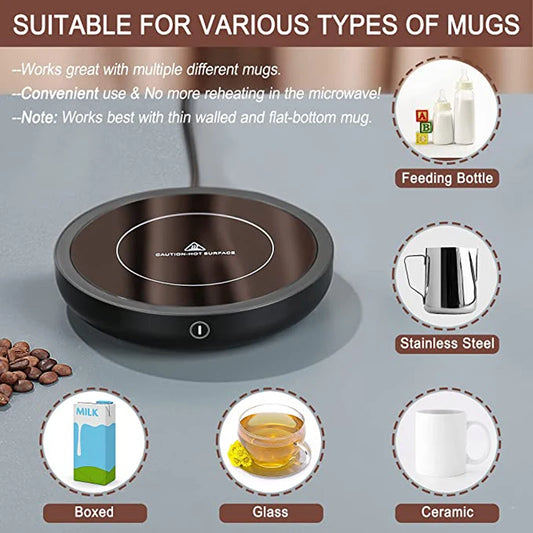 110V/220V Electric Coffee Mug Warmer – Hot Tea & Coffee Heating Pad Coaster for Tea, Milk & Beverages