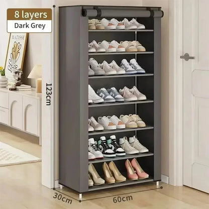 Non-Woven Multi-Layer Shoe Rack – Dormitory Door Cabinet, Space-Saving, Economical, Dustproof Home Storage Box
