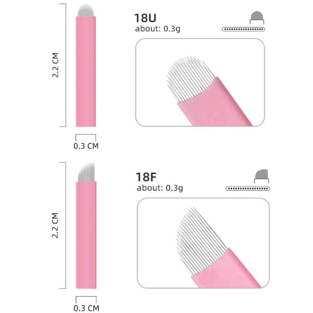 0.15mm Microblading Nano Blades — U-Shape Tebori Tattoo Needles for Permanent Makeup Eyebrow Pen