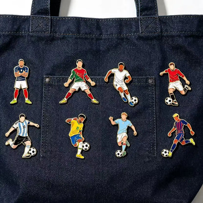 Football Player Enamel Brooch - Creative Sport Metal Lapel Pin Jewelry Gift