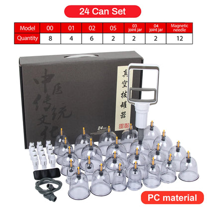 12/20/24 Cans Vacuum Acupuncture Cupping Set – Anti-Cellulite & Physiotherapy Suction Cup Massage Therapy