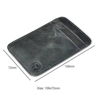 Style & Function: 100% Genuine Leather Thin Card Wallet - Men's Bus Card Holder, Credit Card Case, Cash Change Pack, Business ID Pocket