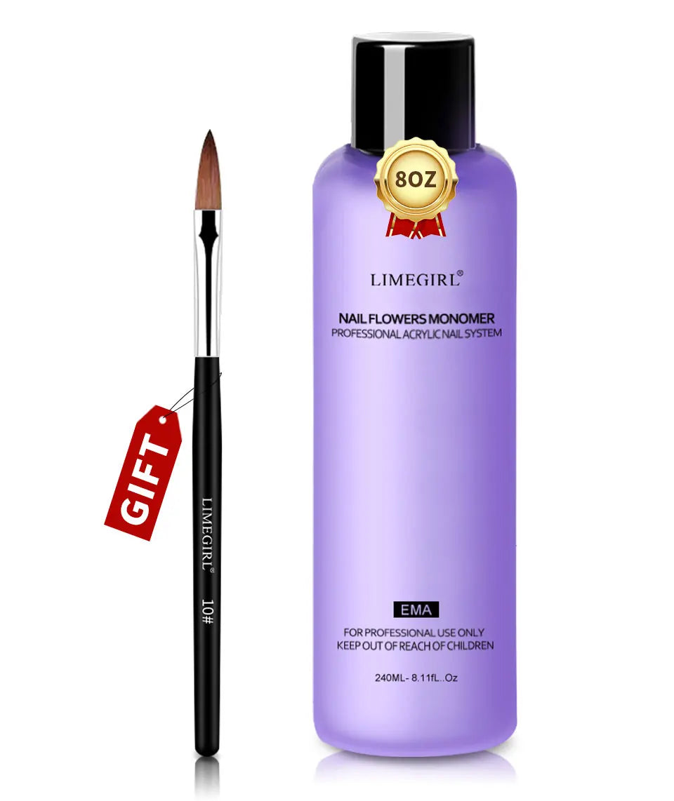 Limegirl Large Capacity Nail Acrylic Liquid Monomer - 40/70/120/240ml for DIY Nail Art, Acrylic Powder & Manicure