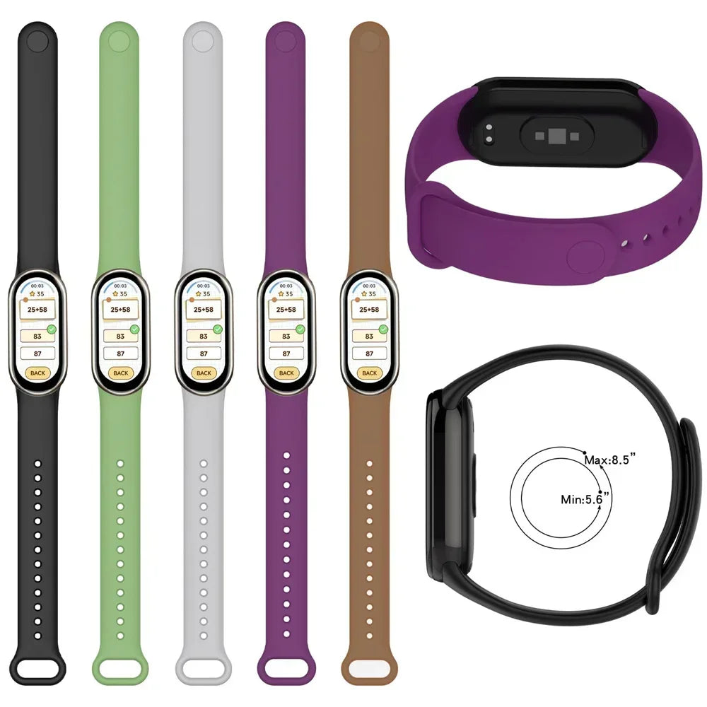 Sport Silicone Strap for Xiaomi Mi Band 9/8 NFC – Replacement Smartwatch Wristband Bracelet