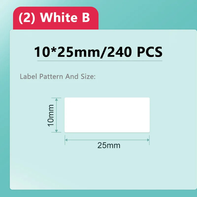 Niimbot D11/D101/D110 Mini Portable Thermal Label Printer – White Waterproof Anti-Oil Sticker Paper, No-Glue Bluetooth Sticker Printer
