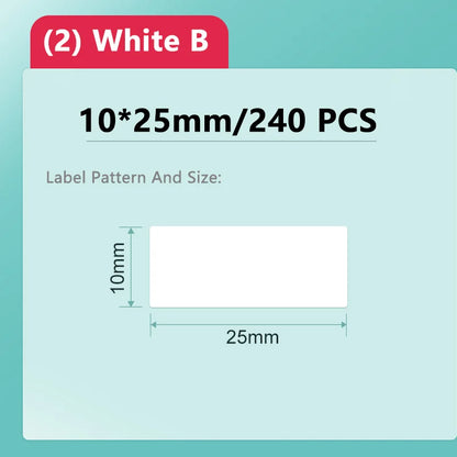 Niimbot D11/D101/D110 Mini Portable Thermal Label Printer – White Waterproof Anti-Oil Sticker Paper, No-Glue Bluetooth Sticker Printer