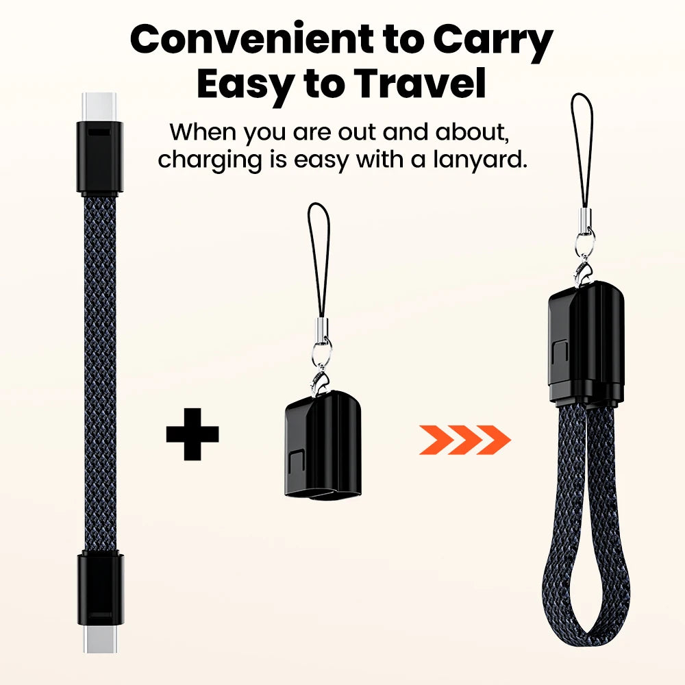 OLAF 60W USB-C to USB-C Cable - Short Fast Charging & Data Cable for iPhone, Samsung & Xiaomi Devices