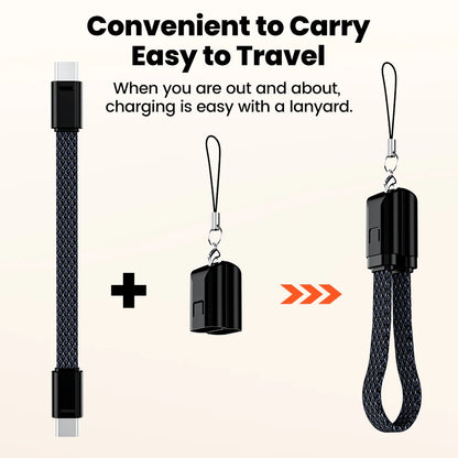 OLAF 60W USB-C to USB-C Cable - Short Fast Charging & Data Cable for iPhone, Samsung & Xiaomi Devices
