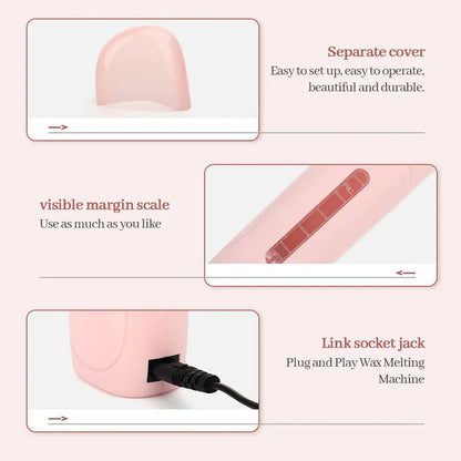 3 in 1 Roll-On Waxing Kit – Soft Wax Heater with Wax Cartridges & Strips for Hair Removal