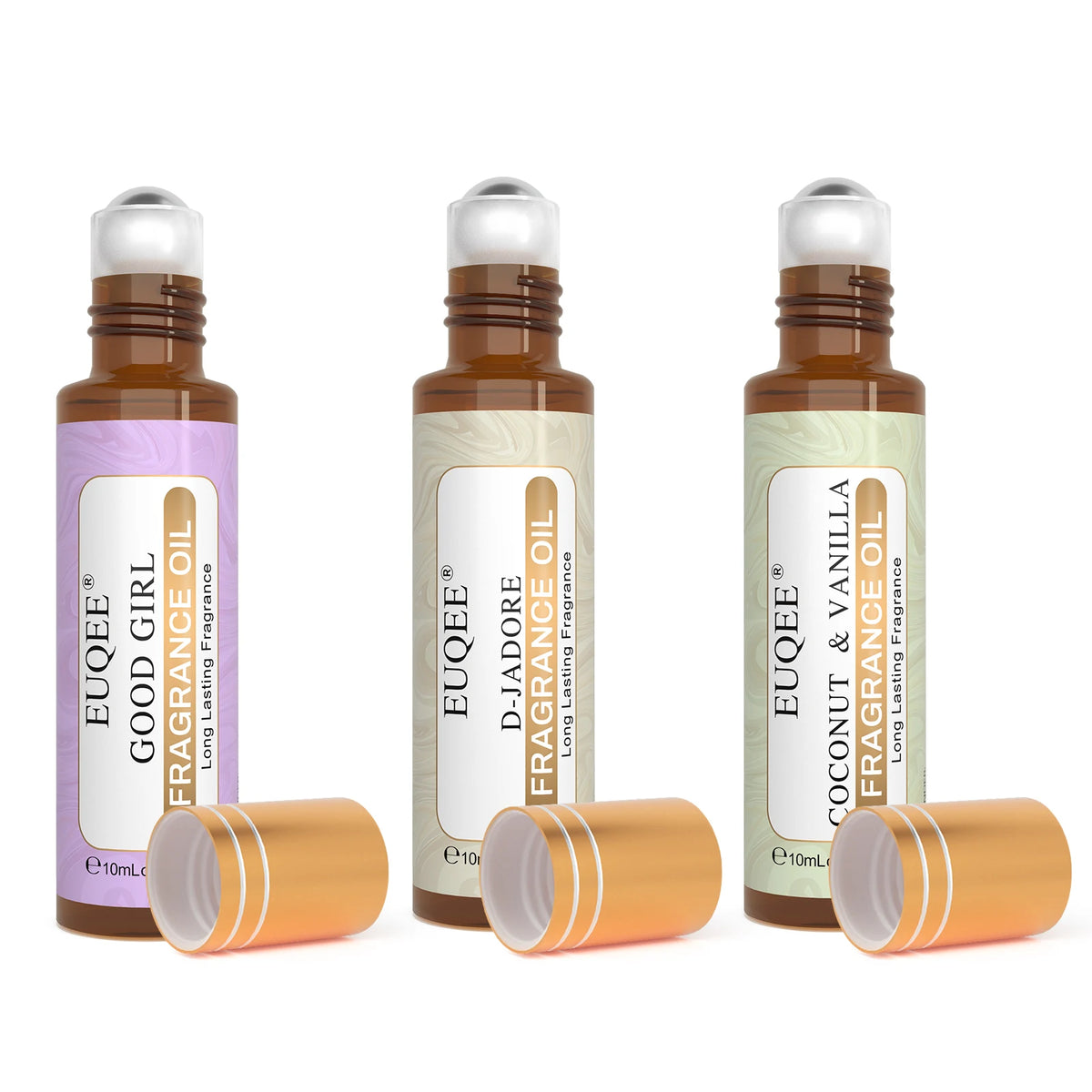 EUQEE 10ml Women's Roller Fragrance Oil - Coconut, Vanilla & Floral Aroma Scent Oil