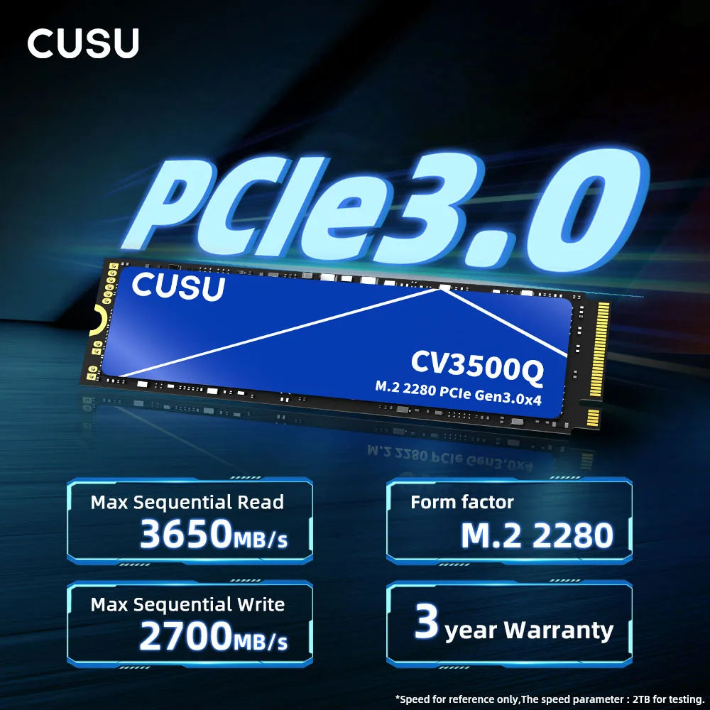 CUSU M.2 NVMe SSD – 256GB/512GB/1TB/2TB PCIe 3.0 x4 Internal Solid State Drive