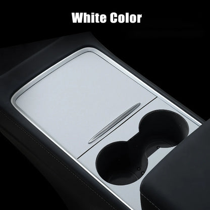 Tesla Model 3/Y 2021-2023 Center Console Panel Sticker – Wood Grain & Carbon Fiber Car Interior Cover