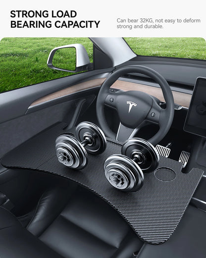 YZ Portable Steering Wheel Laptop Tray for Tesla Model 3/Y/X/S 2018-2025 – Travel Desk & Car Office Table Accessory