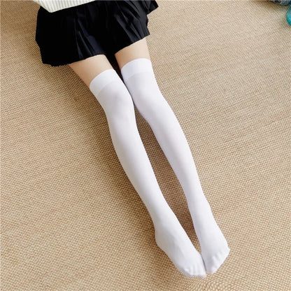 Ultrathin Women’s Silk Stockings – Nylon Over-the-Knee Socks for Ladies, Black & White, Summer to Winter, Thigh-High Skinny Legs