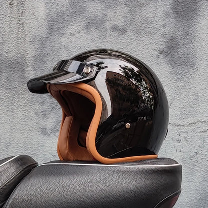 Retro 3/4 Semi-Open Motorcycle Helmet — Cross-Country Winter Riding Accessories