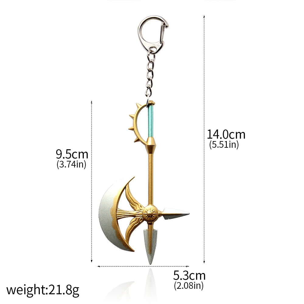 Seven Deadly Sins Escanor Rhitta Axe Keychain - Divine Axe Bottle Opener Keyring Anime Gift Accessory