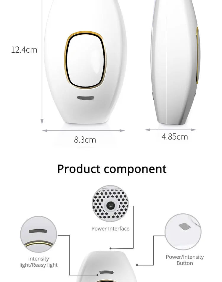 Body Bikini IPL Hair Removal Device — 500,000 Flash Permanent Painless Laser Epilator for Women, Home Use