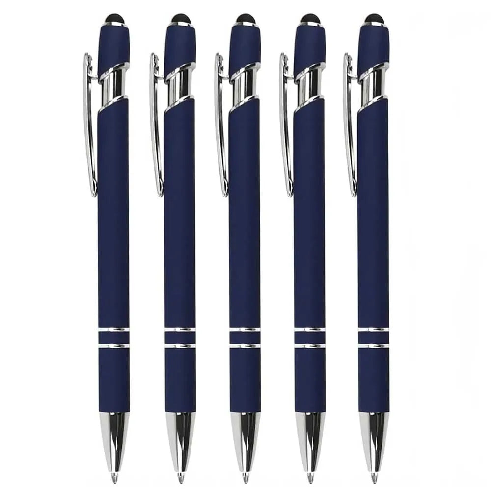 2-in-1 Metal Stylus Ballpoint Pen — 1.0mm Black Ink Pen for Smartphone and Tablet, Set of 5–10 Pieces
