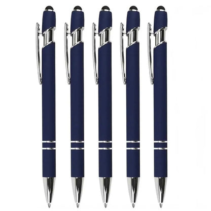 2-in-1 Metal Stylus Ballpoint Pen — 1.0mm Black Ink Pen for Smartphone and Tablet, Set of 5–10 Pieces