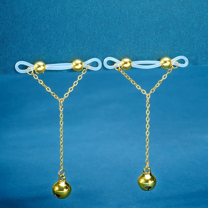 Adjustable Fake Nipple Rings - No-Pierce Acrylic Body Jewelry with Sparkling Accents for Parties & Events