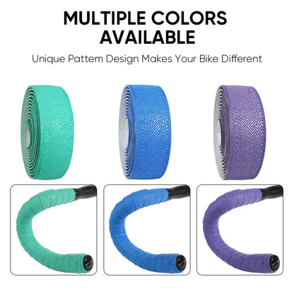 BUCKLOS Road Bike Handlebar Tape – PU Shock-Absorbing Anti-Slip Wrap with Bar End Plugs for Cycling