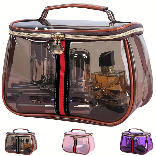 Transparent Makeup Bag - Waterproof Large Capacity Travel & Gym Toiletry Organizer