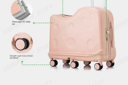 Kids Ride-On Suitcase with 360° Wheels & TSA Lock – Lightweight Cabin Luggage for Boys and Girls