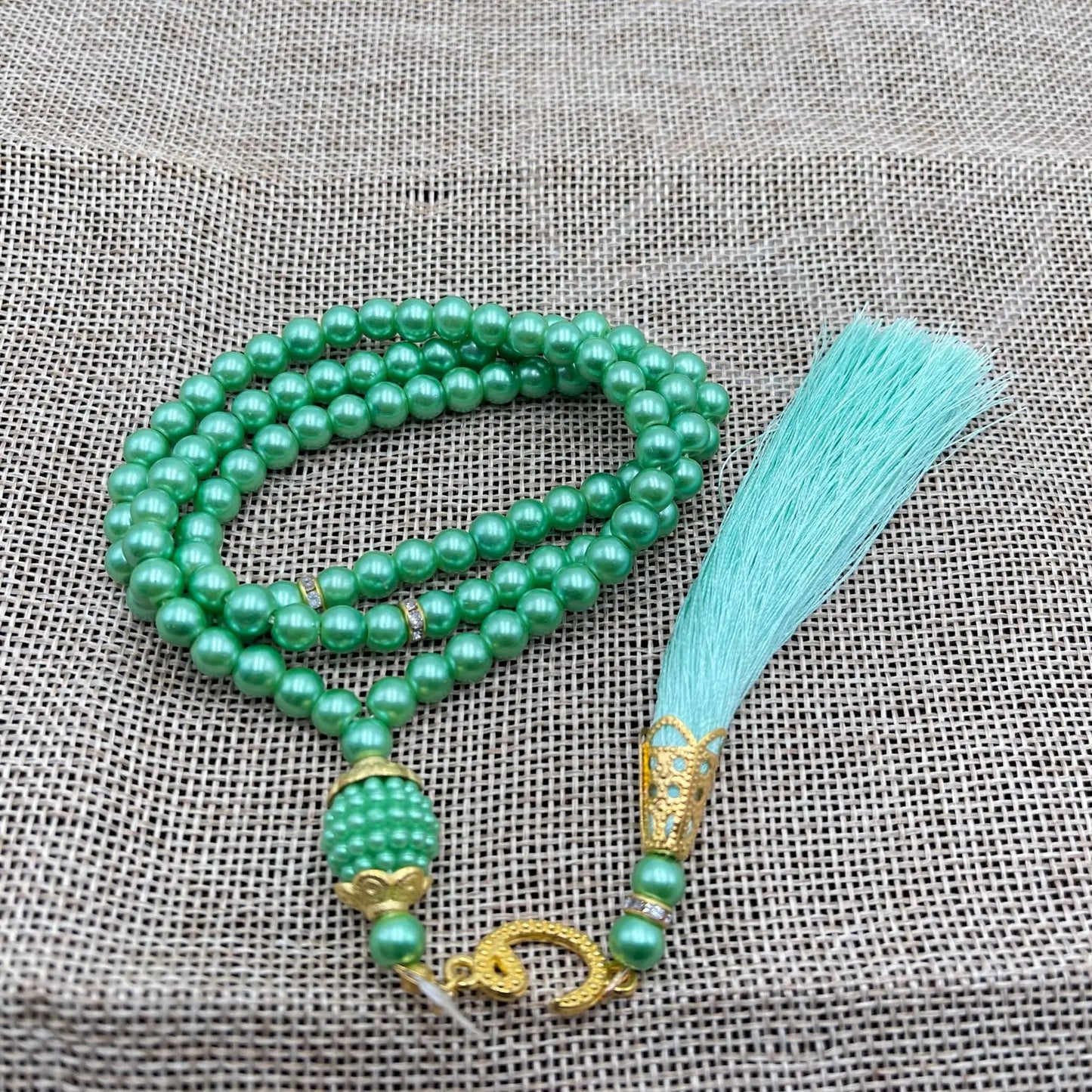 6mm 99pcs Glass Pearl Rosary Beads Bracelet – Turkish Style Islamic Muslim Prayer Tassel Jewelry for Women Gift Accessories