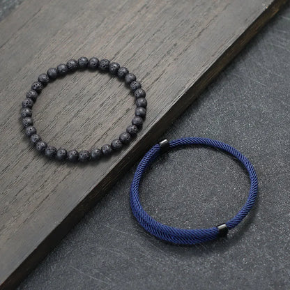 Men’s Fashion Bracelet Set – 2pcs Adjustable Red Thread Lucky Bracelets, Gifts for Him