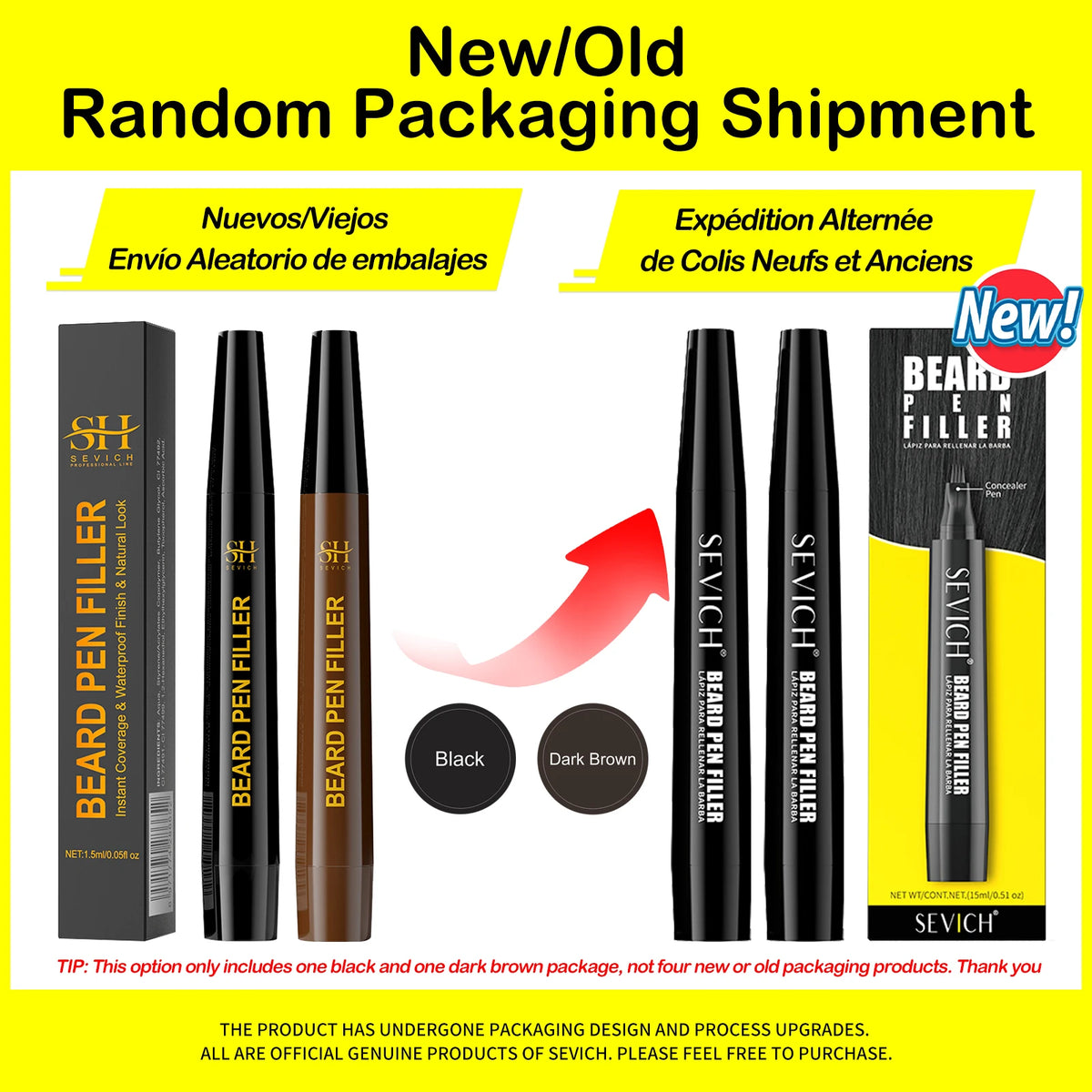 Waterproof Beard Filler Pen - Black Moustache & Beard Coloring Enhancer for Fuller-Looking Facial Hair