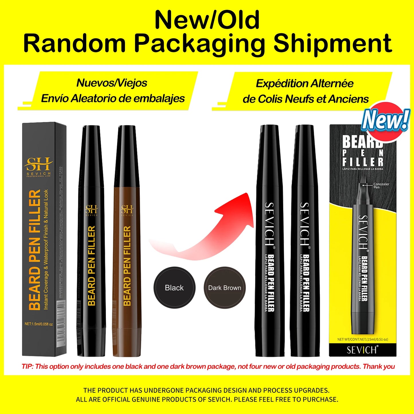 SEVICH Beard Filler Pen – Waterproof Black Fiber Beard Coloring & Enhancing Tool