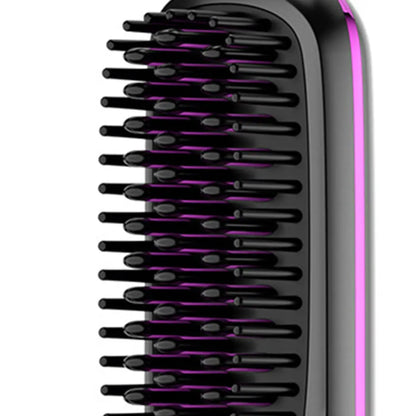 Cordless Hair Straightener Brush – Anti-Scald Electric Hot Comb with 3 Temperature Settings