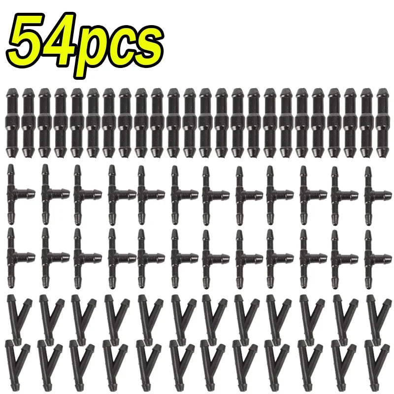 18-90x Car Windshield Washer Pipe Joints – T, Y, I Type Wiper Spray Nozzle Connector Hose Tube for Car Cleaning