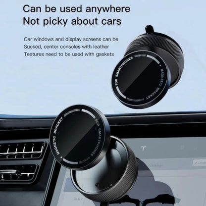 Vacuum Suction Magnetic Phone Holder – 360° Rotating Hands-Free Foldable Car & Smooth Surface Mount