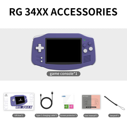 ANBERNIC RG34XX Retro Handheld Game Console - 3.4" IPS Screen Linux Gaming System with HDMI Output