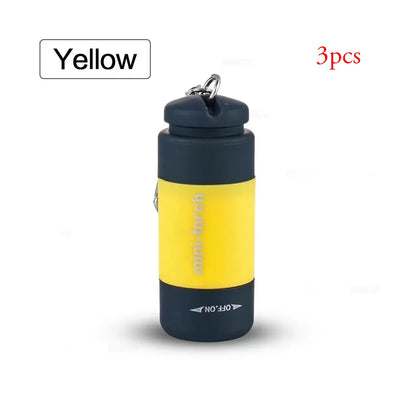 USB Rechargeable Mini Keychain Flashlight - Waterproof Portable LED Light for Hiking, Camping & Everyday Carry