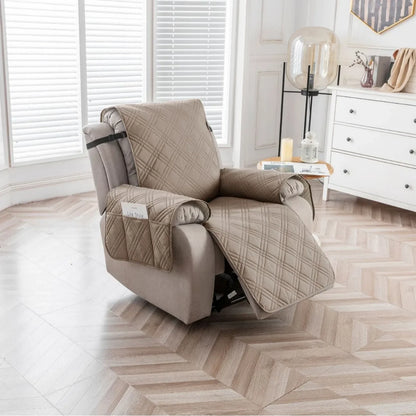 100% Waterproof Recliner Chair Cover – Non-Slip Recliner Slipcover with Pocket for Bedroom, Office & Living Room