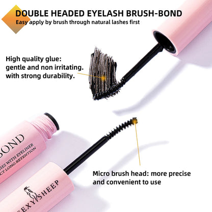 DIY Eyelash Extension Kit – Individual Lash Clusters (8-16mm) with Bond, Seal & Applicator