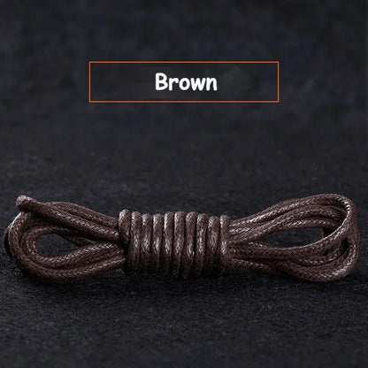 Cotton Waxed Shoe Laces - Round Leather Style Waterproof Replacement Laces for Oxford Shoes & Boots