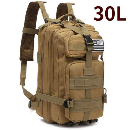 30L/50L Waterproof Nylon Backpack – 1000D Tactical Outdoor Bag for Camping, Hiking, Fishing & Hunting
