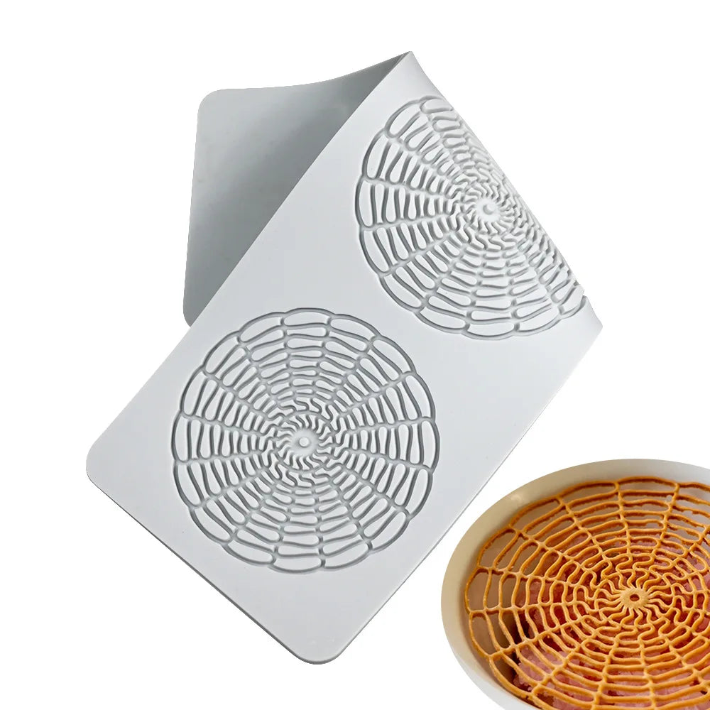 Unique Leaf Circle Ring Sugar Flipping Lace Pad - Tree Branches Vegetable Western Food Decoration - Molecular Cuisine Baking Silicone Mold