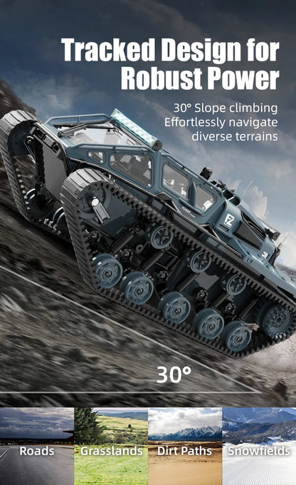 JJRC C8812 LED Tracked Tank RC Car — Full-Scale Simulation Model, Drift Remote Control Off-Road Vehicle Toy for Boys Gift
