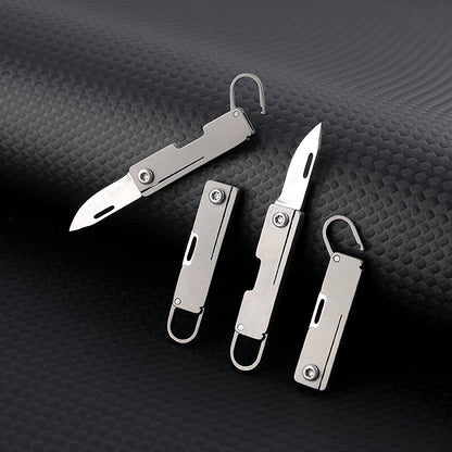 Portable Titanium Alloy Mini Folding Knife Keychain – Sharp Compact Unboxing Tool Pendant