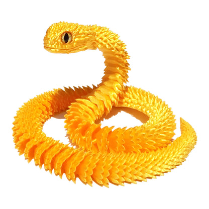 3D Printed Movable Snake Figurine – Realistic Jointed Simulation Ornament for Home & Office, 2025 New Year Craft Gift
