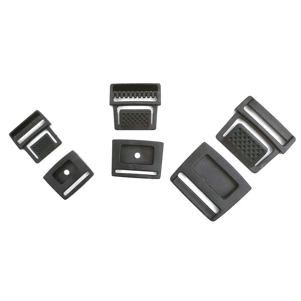 10pcs Curved Plastic Buckle Locks – Black & White Travel Bag Fasteners for Paracord Bracelets & Outdoor Gear Accessories