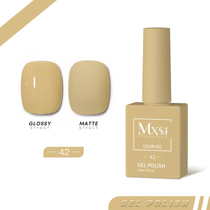 Mxsi 15ml Gel Nail Polish - Neon Brown, Royal Blue, Red, Green & Nude UV Gel Lacquer Colors for Nail Art