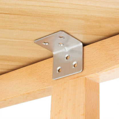 50/10PCS Universal Stainless Steel Corner Bracket | 90 Degree Right Angle Fixed Bracket for Wood Furniture, Bedframe, Cabinet Accessories