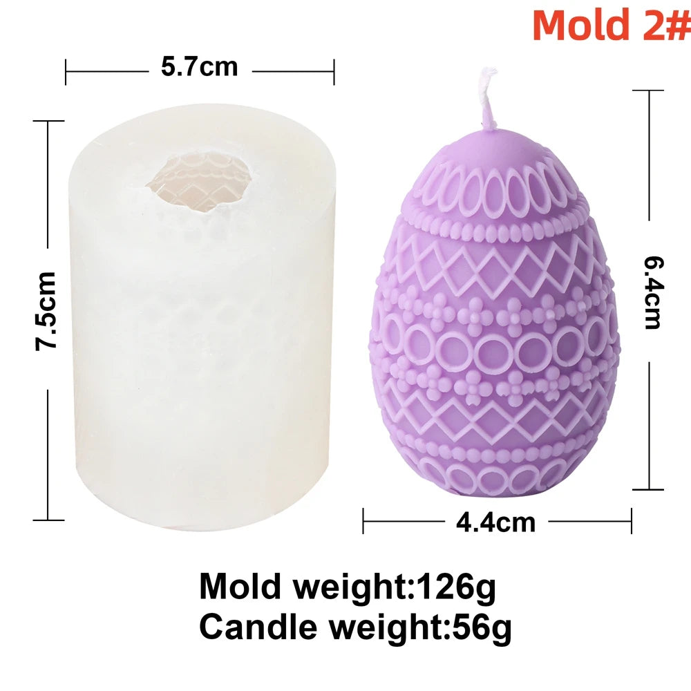 3D Easter Egg Scented Candle Silicone Mold – DIY Embossed Butterfly & Flower Egg Shape for Candle & Plaster Making, Easter Gift