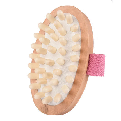 2-in-1 Natural Bristle Body Brush – Dry Skin Exfoliator & Anti-Cellulite Massager for Blood Circulation