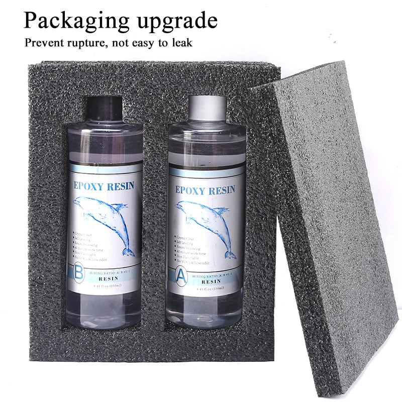 1:1 Clear Epoxy Resin Kit – Crystal Clear 2-Part Casting Resin Set with Measuring Cups, Stir Stick & Silicone Gloves for Art & DIY Crafts